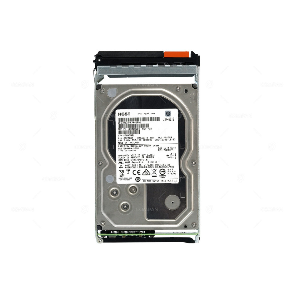 005051838 EMC HDD 4TB 7.2K SAS 6G 3.5" LFF FOR DD9300